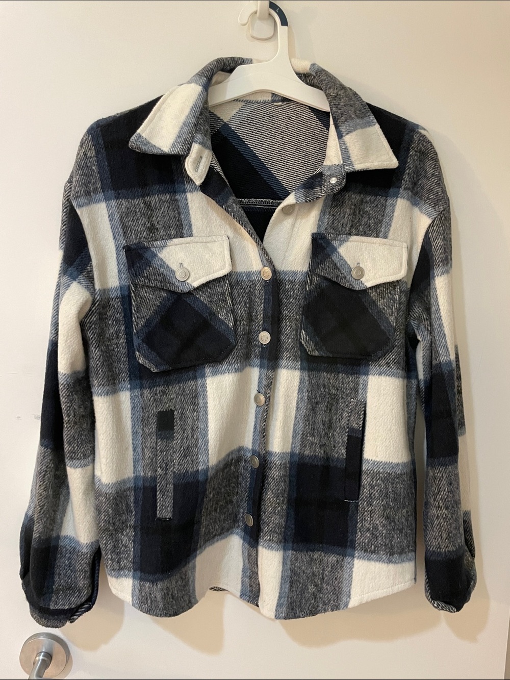 Oversized Plaid Button-Up Shacket